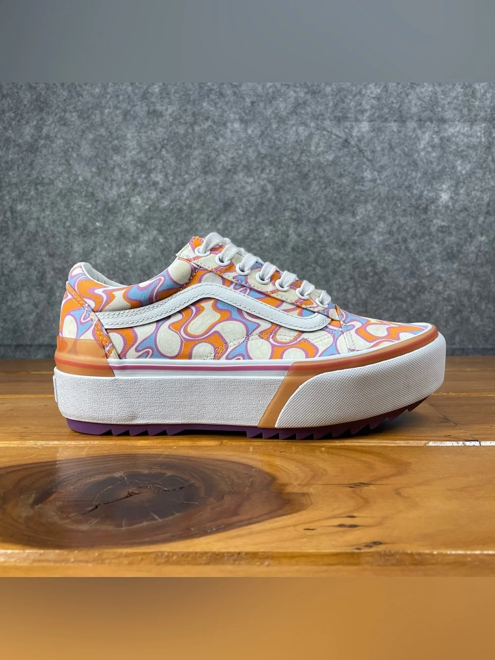Vans Old Skool Stacked Womens Size 8 / Men 6.5 UV Ink Peace Platform Psychedelic